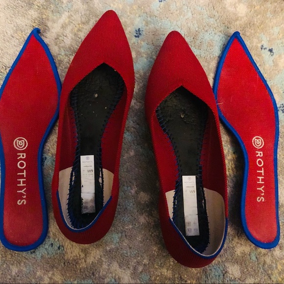 Rothy’s Point flats, size 9, great condition, chili red - Picture 2 of 4